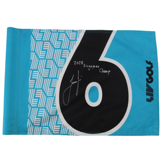 Joaquin Niemann LIV Golf Singapore 2025 Autographed Inscribed Hole #6 Pin Flag