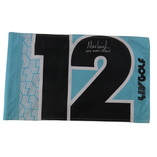 Marc Leishman LIV Golf Miami 2025 Autographed Inscribed Hole #12 Pin Flag