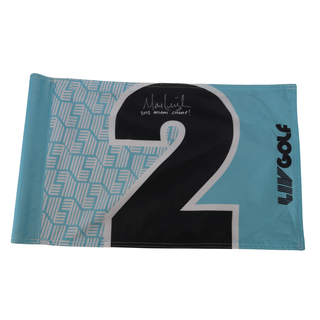 Marc Leishman LIV Golf Miami 2025 Autographed Inscribed Hole #2 Pin Flag
