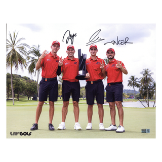 LIV Golf Fireballs Team Signed Garcia/Ancer/Masaveu Autographed 11x14 Photograph (CX Auth/LIV Golf LOA)